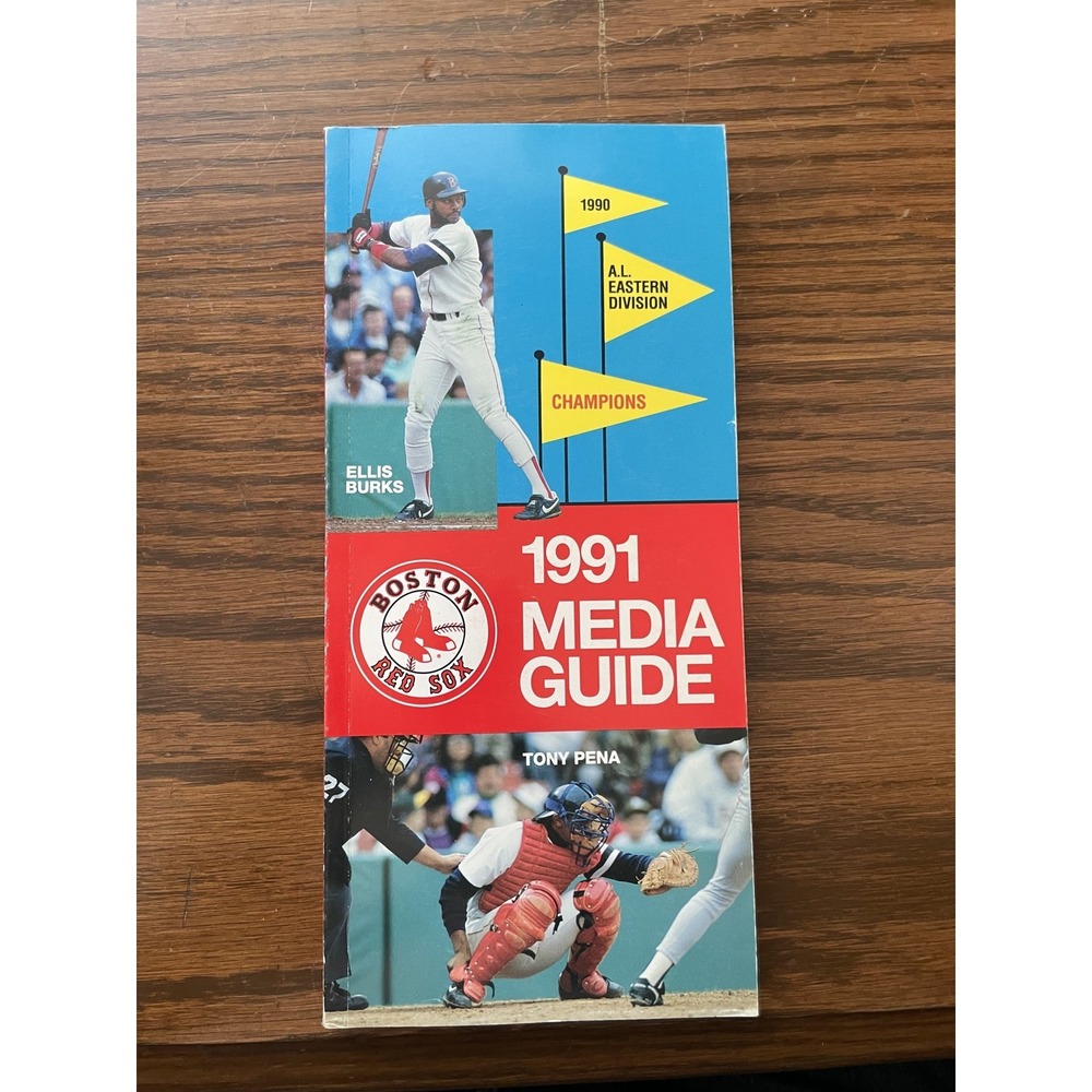 1991 Boston Red Sox‎ Media Guide Ellis Burks Tony Pena Ted Williams Vintage MLB
